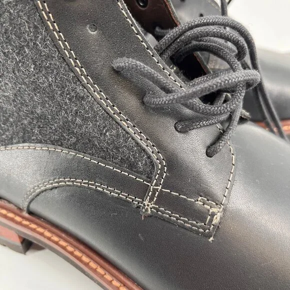 Johnston & Murphy Chadwick Boots Size 10.5M Black Leather EVA Rubber Lug Sole - Picture 11 of 16